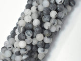Matte Black Rutilated Quartz Beads, 6mm (6.5mm) Round-Gems: Round & Faceted-BeadXpert