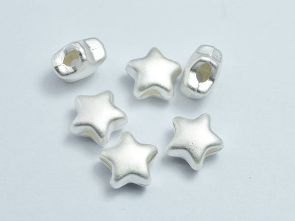 2pcs Matte 925 Sterling Silver 8.5x8.5mm Star Beads-BeadXpert