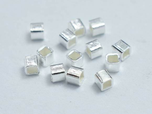 50pcs 925 Sterling Silver Beads, 1.5x1.5mm Cube Beads, Square Crimp Beads-BeadXpert