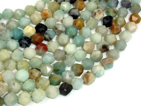 Amazonite Beads, 8mm Star Cut Faceted Round-Gems: Round & Faceted-BeadXpert