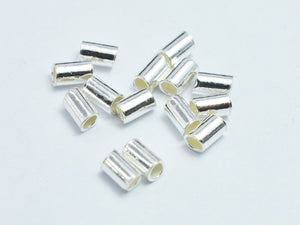 40pcs 925 Sterling Silver Tube Crimp Tube Beads 2x3mm-BeadXpert