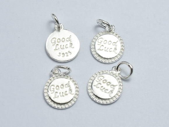 2pcs 925 Sterling Silver Coin Charm, 