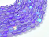 Matte Mystic Aura Quartz-Purple, 6mm (6.3mm) Round-Gems: Round & Faceted-BeadXpert