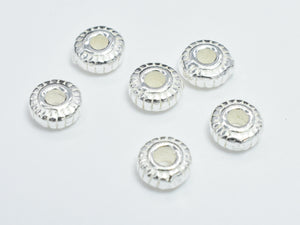 10pcs 925 Sterling Silver Beads, 4.5mm Rondelle Beads, Spacer Beads, 4.5x2.2mm-BeadXpert