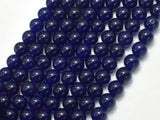 Jade - Dark Blue, 8mm, Round Beads, 14.5 Inch-BeadXpert