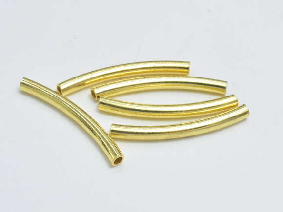 6pcs 24K Gold Vermeil Tube, 925 Sterling Silver Tube, Curved Tube, 2x20mm-Metal Findings & Charms-BeadXpert