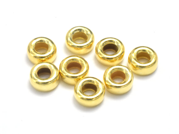 15pcs 24K Gold Vermeil Beads, 4.5mm Rondelle Spacer, 925 Sterling Silver Beads-Metal Findings & Charms-BeadXpert