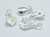 2pcs 925 Sterling Silver Charms, Flower Charms, 14x10mm-BeadXpert