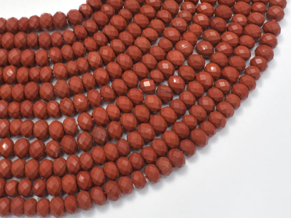 Red Jasper Beads, 4x6mm Faceted Rondelle-Gems:Assorted Shape-BeadXpert