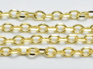 1foot 24K Gold Vermeil Oval Chain, 925 Sterling Silver Chain, Oval Chain, Jewelry Chain, 1.8x2.3mm-Metal Findings & Charms-BeadXpert