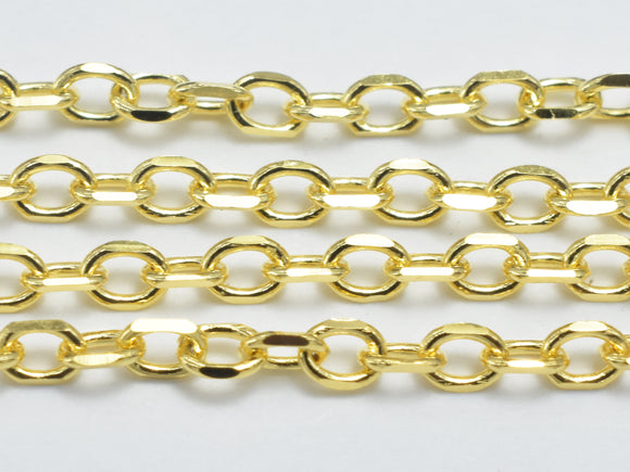 1foot 24K Gold Vermeil Oval Chain, 925 Sterling Silver Chain, Oval Chain, Jewelry Chain, 1.8x2.3mm-Metal Findings & Charms-BeadXpert