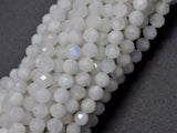 White Moonstone Beads, 4mm Micro Faceted-Gems: Round & Faceted-BeadXpert