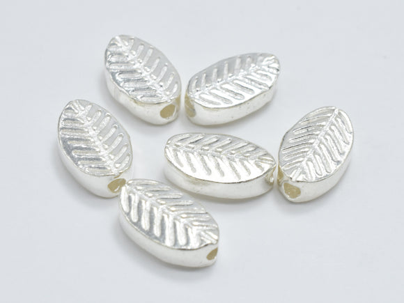 2pcs 925 Sterling Silver Beads, Leaf Beads, 9x5.4mm, 2.8mm Thick-Metal Findings & Charms-BeadXpert