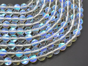 Mystic Aura Quartz-White, 6mm (6.5mm) Round Beads-Gems: Round & Faceted-BeadXpert
