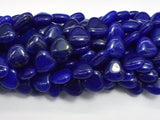Jade - Blue 12mm Heart Beads, 15 Inch-BeadXpert