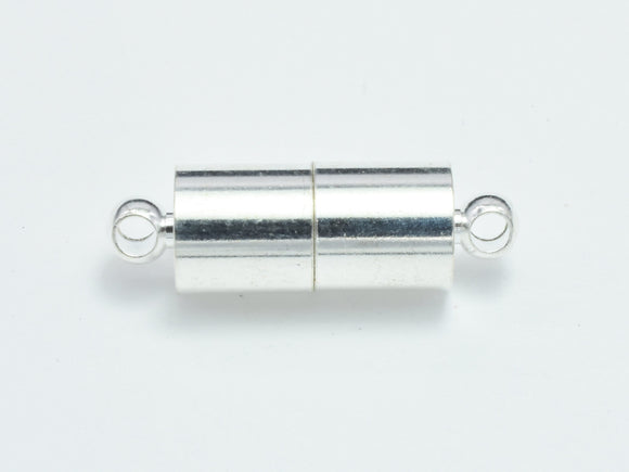 10pcs 6x19mm Magnetic Cylinder Clasp-Silver, Plated Brass-Metal Findings & Charms-BeadXpert
