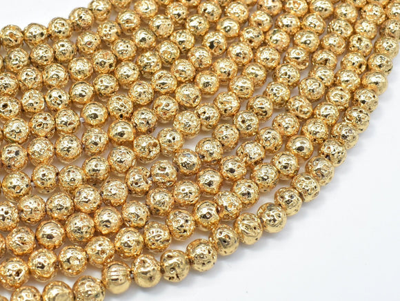 Lava-Gold Plated, 6mm (6.6mm)-Gems: Round & Faceted-BeadXpert
