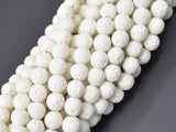 White Lava Beads, 8mm Round Beads, 14.5 Inch-Gems: Round & Faceted-BeadXpert