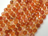 Carnelian Beads, 6mm Faceted Prism Double Point Cut-Gems: Round & Faceted-BeadXpert