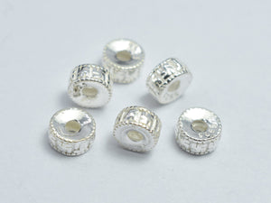 6pcs 925 Sterling Silver Beads, 4.7x2.2mm Spacer Beads-BeadXpert