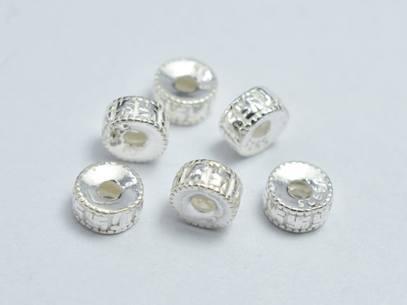 6pcs 925 Sterling Silver Beads, 4.7x2.2mm Spacer Beads-BeadXpert