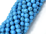 Howlite Turquoise Beads, Blue, 8mm Round Beads-Gems: Round & Faceted-BeadXpert