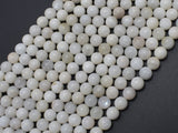 White Moonstone, 6mm (6.5mm) Round-BeadXpert