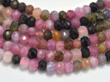 Watermelon Tourmaline Beads, 2.8x4mm Micro Faceted Rondell-Gems:Assorted Shape-BeadXpert