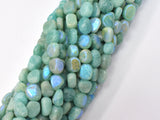 Mystic Coated Amazonite Beads, AB Coated, 6x8mm Nugget-Gems: Nugget,Chips,Drop-BeadXpert