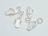 2pcs 925 Sterling Silver Charms, Flip Flop Charms, 14x6mm-BeadXpert