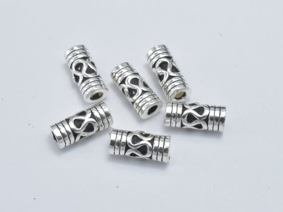 4pcs 925 Sterling Silver Beads-Antique Silver, 3.5x8.5mm Tube Beads-Metal Findings & Charms-BeadXpert