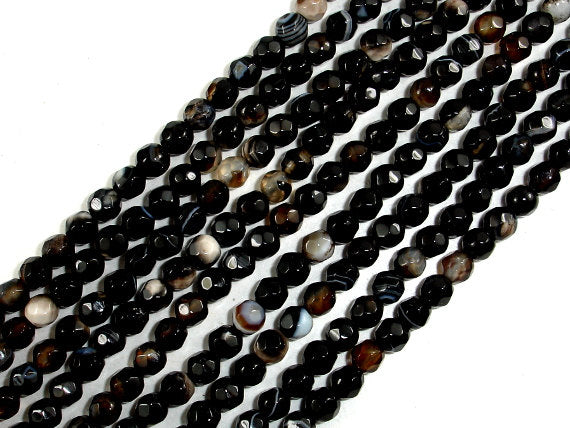 Agate Beads, Faceted Round, 4mm, 15 Inch-Gems: Round & Faceted-BeadXpert