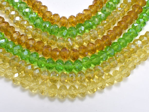 3 strands Crystal Glass Beads, 4x6mm Faceted Rondell Beads, 8 Inch-Pearls & Glass-BeadXpert