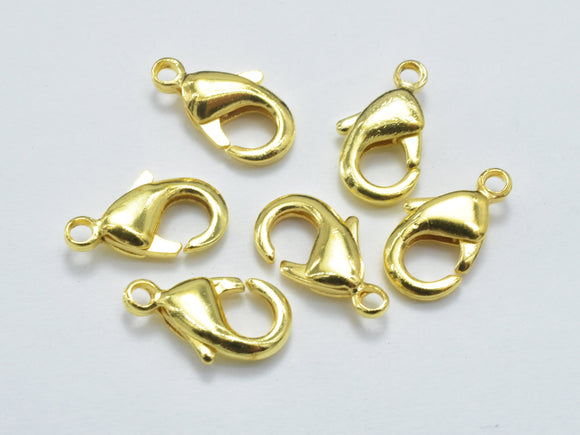 10pcs Gold Plated Lobster Claw Clasp, Brass Lobster Clasp, 9.5x5mm-Metal Findings & Charms-BeadXpert