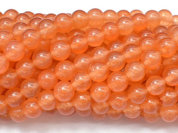Jade Beads-Orange, 8mm Round Beads-Gems: Round & Faceted-BeadXpert