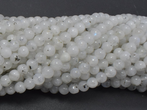 White Moonstone Beads, 4mm (4.3mm) Round-Gems: Round & Faceted-BeadXpert