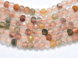Mixed Rutilated Quartz Beads, 2.2x3mm Micro Faceted Rondelle-Gems:Assorted Shape-BeadXpert