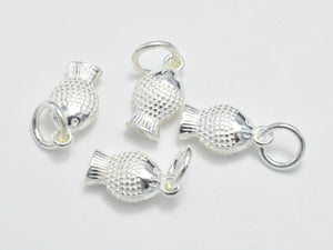 2pcs 925 Sterling Silver Charms, Fish Charms, 12x6.8mm-Metal Findings & Charms-BeadXpert