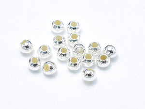 Approx 100pcs 925 Sterling Silver Beads, 2mm Round Beads, Hole 1mm-Metal Findings & Charms-BeadXpert