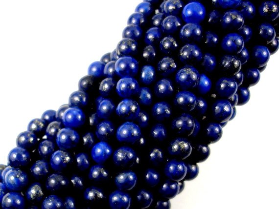 Lapis Lazuli, Round beads, 6mm-Gems: Round & Faceted-BeadXpert