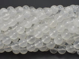 White Moonstone Beads, 8mm (8.3mm) Round-Gems: Round & Faceted-BeadXpert