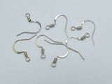 100pcs Flat Fishhook Earwire, Earring Hooks, Silver Plated, 15x10mm, 2mm Coil-Metal Findings & Charms-BeadXpert