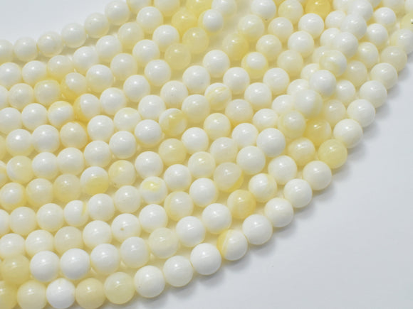 Mother of Pearl Beads, MOP, Creamy White, 6mm Round-Gems: Round & Faceted-BeadXpert