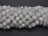 White Rainbow Moonstone, 8mm, Faceted Round-BeadXpert