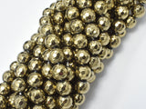 Hematite-Light Gold, Pyrite Color, 8mm Faceted Round-Gems: Round & Faceted-BeadXpert