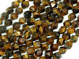 Tiger Eye, 8mm Star Cut Faceted Round-Gems: Round & Faceted-BeadXpert