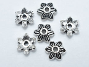 8pcs 925 Sterling Silver Bead Caps-Antique Silver-Metal Findings & Charms-BeadXpert