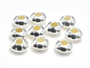 30pcs 925 Sterling Silver Spacers, 3.5x1.6mm Saucer Beads-Metal Findings & Charms-BeadXpert