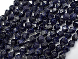 Blue Goldstone Beads, 6mm (5.5mm) Star Cut Faceted 13.5 Inch-Gems: Round & Faceted-BeadXpert