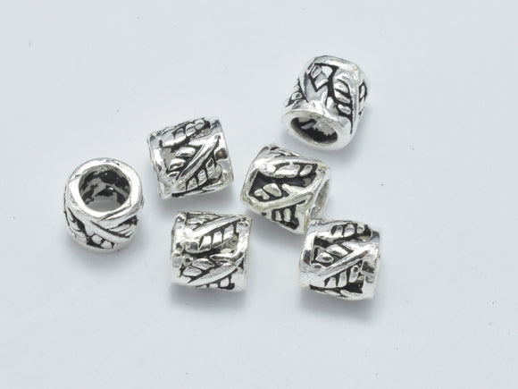 4pcs 925 Sterling Silver Beads-Antique Silver, 5x5mm Tube Beads-Metal Findings & Charms-BeadXpert